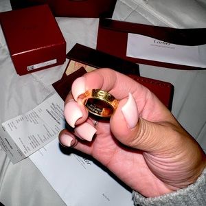 Authentic Cartier Love ring 7.25 size. 18 carat gold